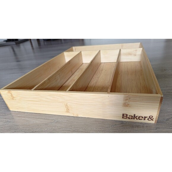 Bamboo Kitchen Utensils Tray Multi Grid Organizer Home Decor Jewelry Box - Picture 10 of 13